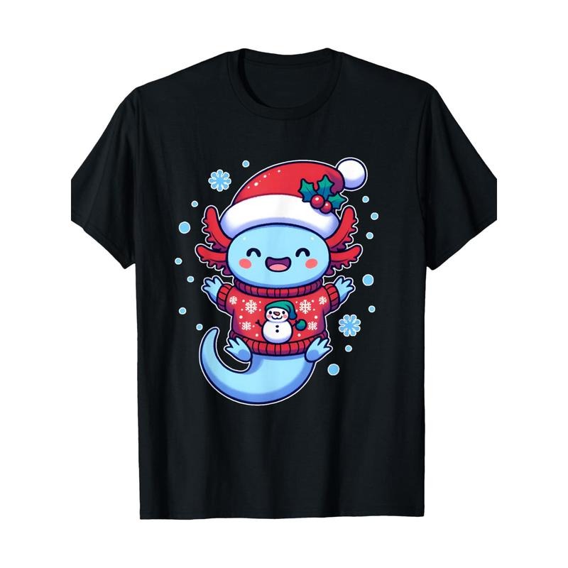 Santa axolotl Funny cute xmas funny christmas T-Shirt220g100%cotton made in usa T-Shirts, Hoodie, Sweatshirt