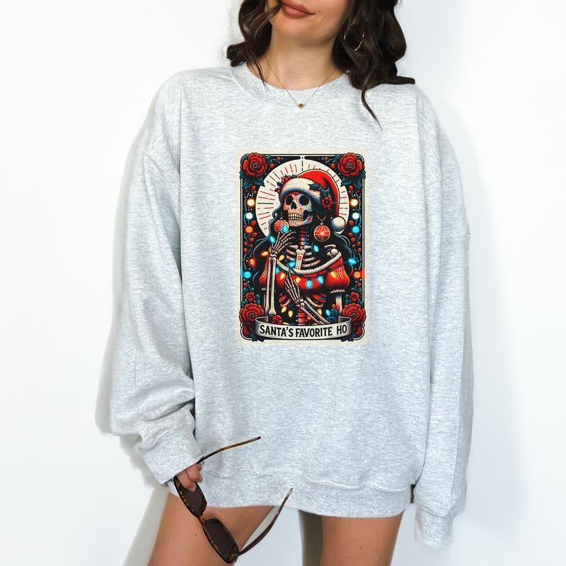 Santa'S Favorite Hoe Print Is Sublimation Relaxed Fit Casual T-Shirts, Hoodie, Sweatshirt