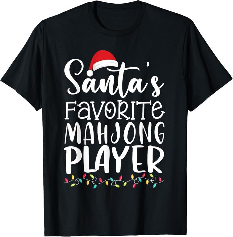 Santa's Favorite Mahjong Player Ugly Sweater Christmas Funny T-Shirt Hoodie, Sweatshirt | GrindPrints.com