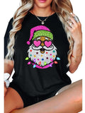 Santa with sunglasses printed sparkle effect tshirt Cotton Hoodie, Sweatshirt | GrindPrints.com