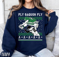 Saquon Barkley Jump Ugly Christmas Crewneck Sweatshirt, Merry Christmas Football T-Shirts, Hoodie | GrindPrints.com