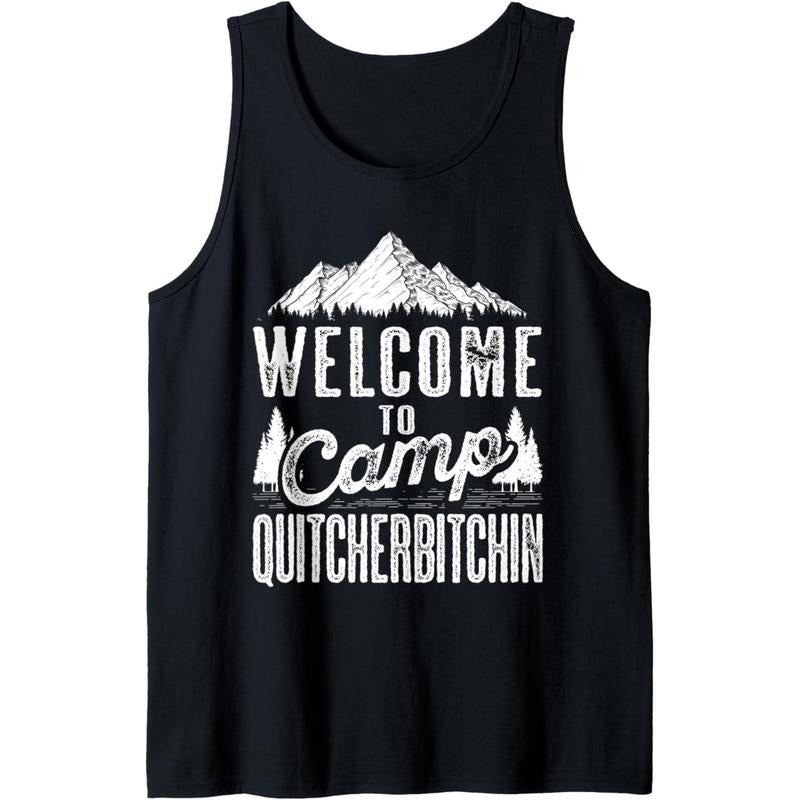 Sarcastic Camping Shirts With Saying Camp Quitcherbitchin Tank Top Made in USA Hoodie, Sweatshirt | GrindPrints.com
