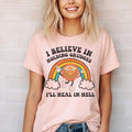 Sarcastic Holding Grudges Retro Sun Tshirt Funny Heal in Hell Tee Vintage Sun and Rainbow I Believe in Grudge Top Womens...