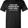 Sarcastic Humor Shirts, People Who Tolerate Me On A Daily Basis Sarcastic Funny T-Shirt Menswear Top Casual Classic...