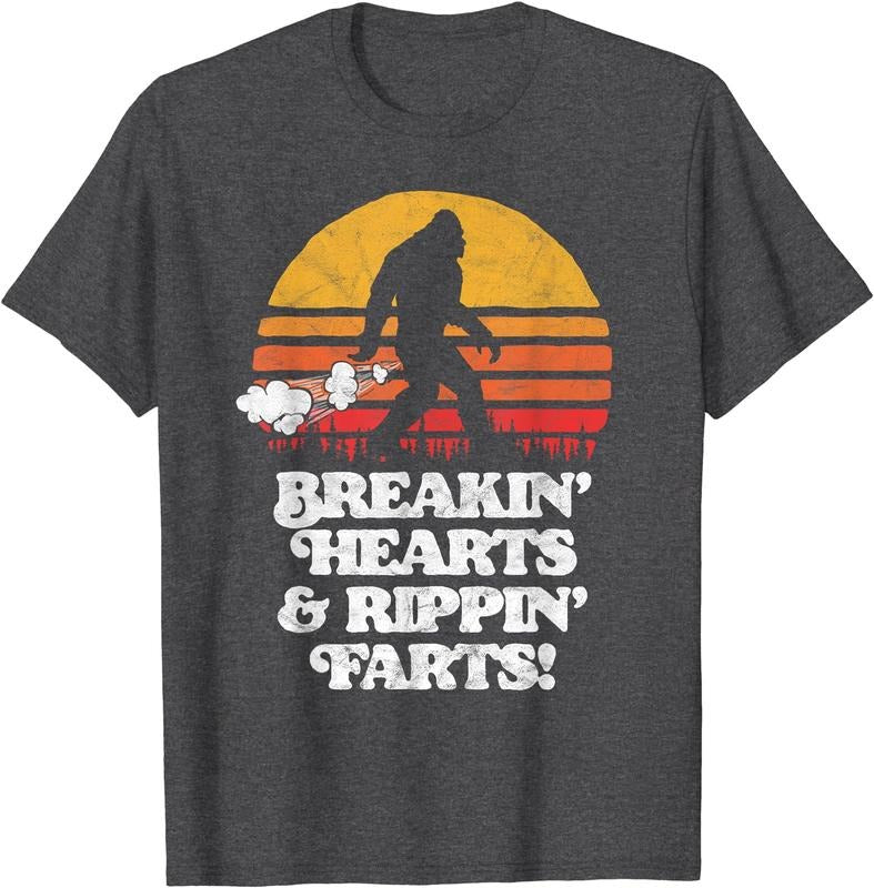 Sasquatch Breakin Hearts & Rippin Farts! Funny Bigfoot Sun T-Shirt Hoodie, Sweatshirt | GrindPrints.com