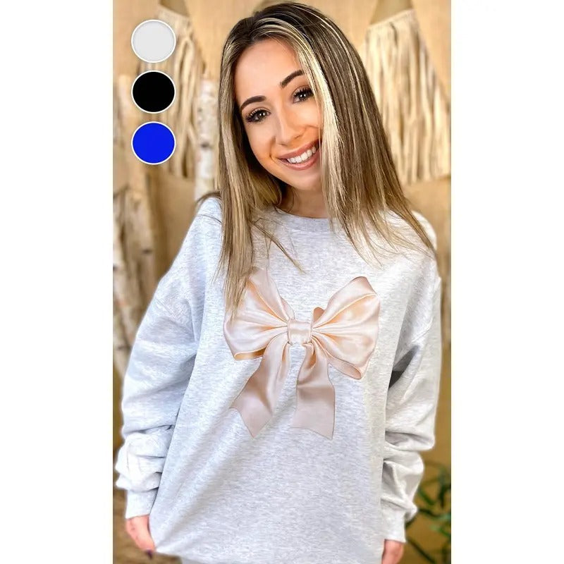 Satin Bow Graphic Sweatshirt T-Shirts, Hoodie | GrindPrints.com