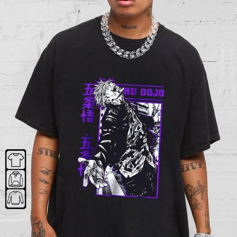 Satoru Gojo Jujutsu Kaisen Anime T-Shirt Menswear Top Hoodie, Sweatshirt | GrindPrints.com