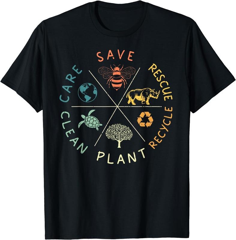 Save Bees Rescue Animals Recycle Plastic Earth Day Vintage T-Shirt Hoodie, Sweatshirt | GrindPrints.com