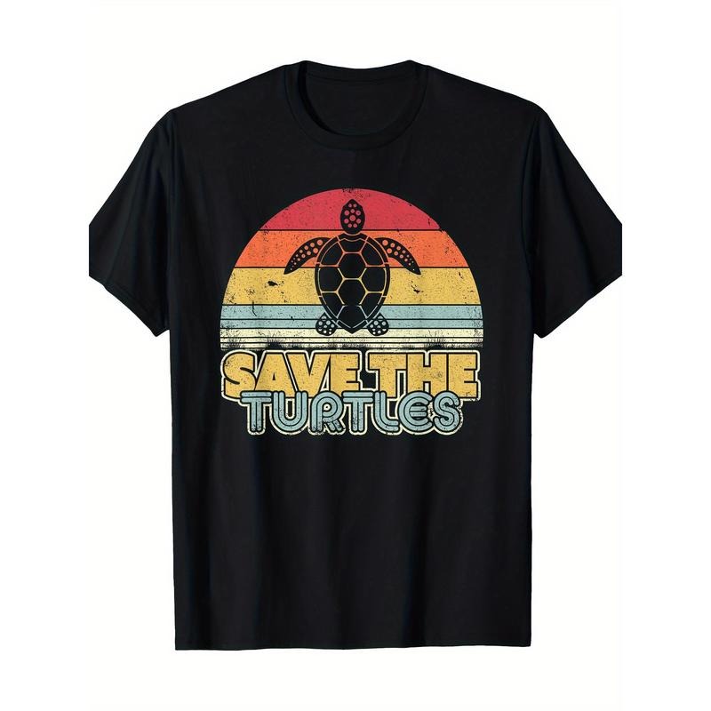 Save The Turtles Shirt. Retro Style Turtle T-Shirt 100% Cotton Made in USA Hoodie, Sweatshirt | GrindPrints.com