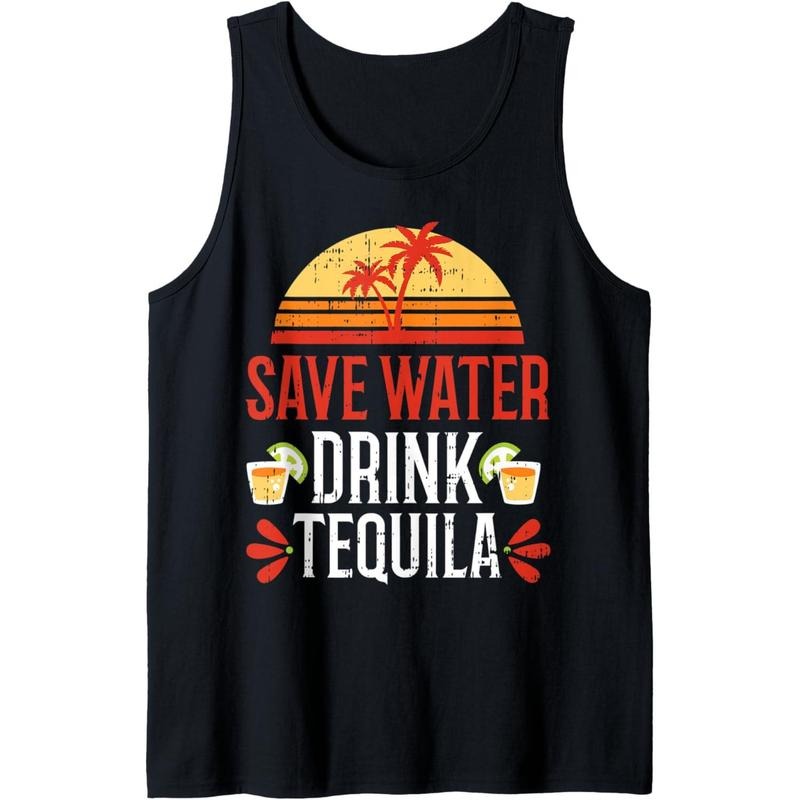 Save Water Drink Tequila Cinco De Mayo Mexico Party Beach Tank Top MADE IN USA T-Shirts, Hoodie, Sweatshirt | GrindPrints.com