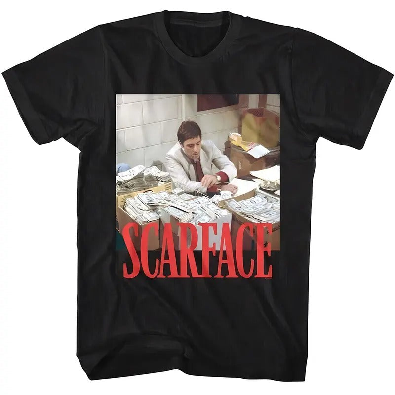 Scarface Stacks Of Cash T Shirt  Tony Montana Al Pacino Hoodie, Sweatshirt | GrindPrints.com