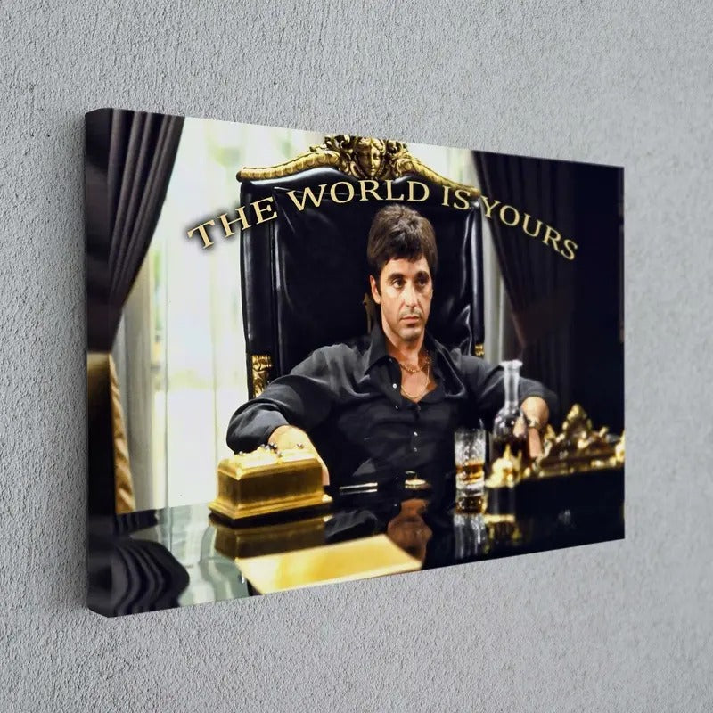 Scarface The World Is Yours Edtion Reproduction Canvas Print Fine Art Photography,Art Canvas Poster Wall Decor Canvas...