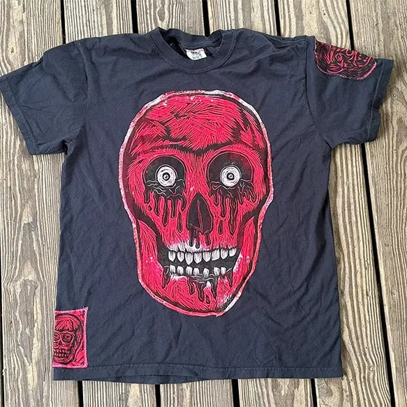 Scarlet Skull  Hand printed Limited Edition T Shirt Hoodie, Sweatshirt | GrindPrints.com