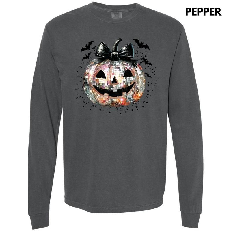 Scary Disco Jack O Lantern Long Sleeve Comfort Colors T-Shirt 'NLB' Hoodie, Sweatshirt | GrindPrints.com