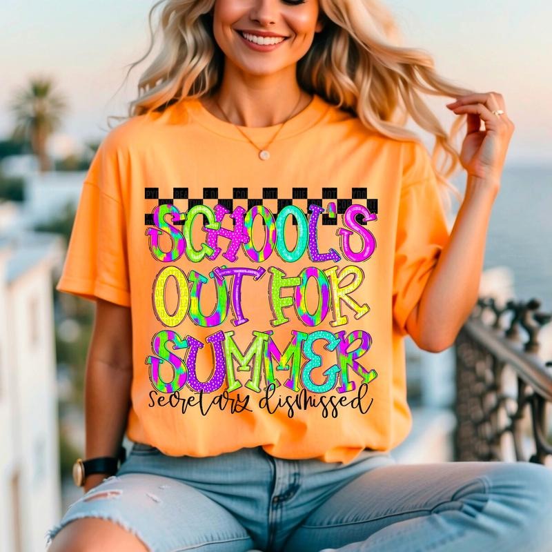 School's Out Secretary DTF Transfers - THIS IS NOT A SHIRT Hoodie, Sweatshirt | GrindPrints.com