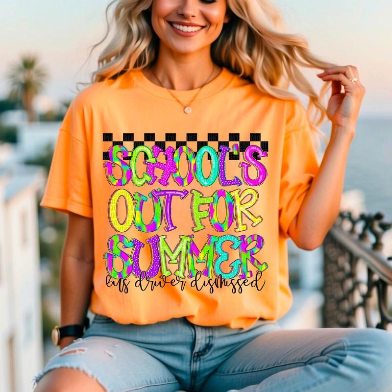 Schools Out Bus Driver DTF Transfers - THIS IS NOT A SHIRT Hoodie, Sweatshirt | GrindPrints.com