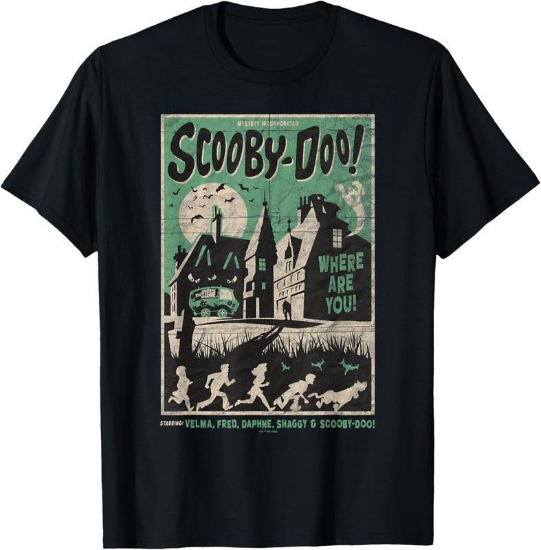 Scooby-Doo Mystery Incorporated Scary House Movie Poster T-Shirt, Halloween Shirt, 90s Movie Tee, For Men, For Women...
