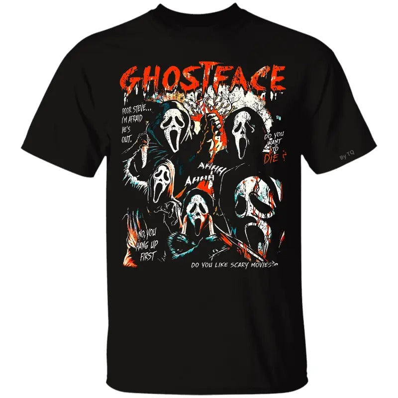 Scream Vinntage 90s Graphic T-Shirt, Ghosstface Horror Movies Sweatshirt, Ghosst Face Classic Retro Tees Gift For Women...