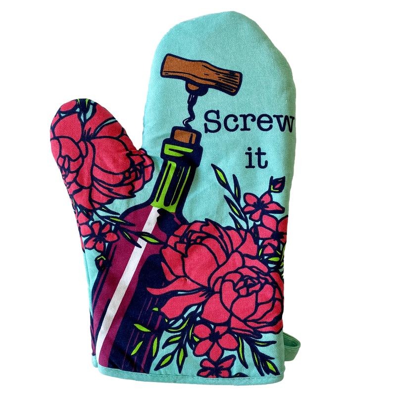 Screw It Oven Mitt Funny Vino Wine Lover Gift for Mom Kitchen Glove Funny Graphic Kitchenwear Funny Wine  Novelty...