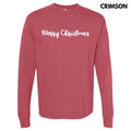 Script Merry Christmas Long Sleeve Comfort Colors T-Shirt 'NLB' Hoodie, Sweatshirt | GrindPrints.com