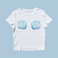 Sea Shell Baby Tee Vintage Collage Aesthetic Seashell Baby Tee Coastal Grandma Cute Women's T-Shirt Sustainably Made...