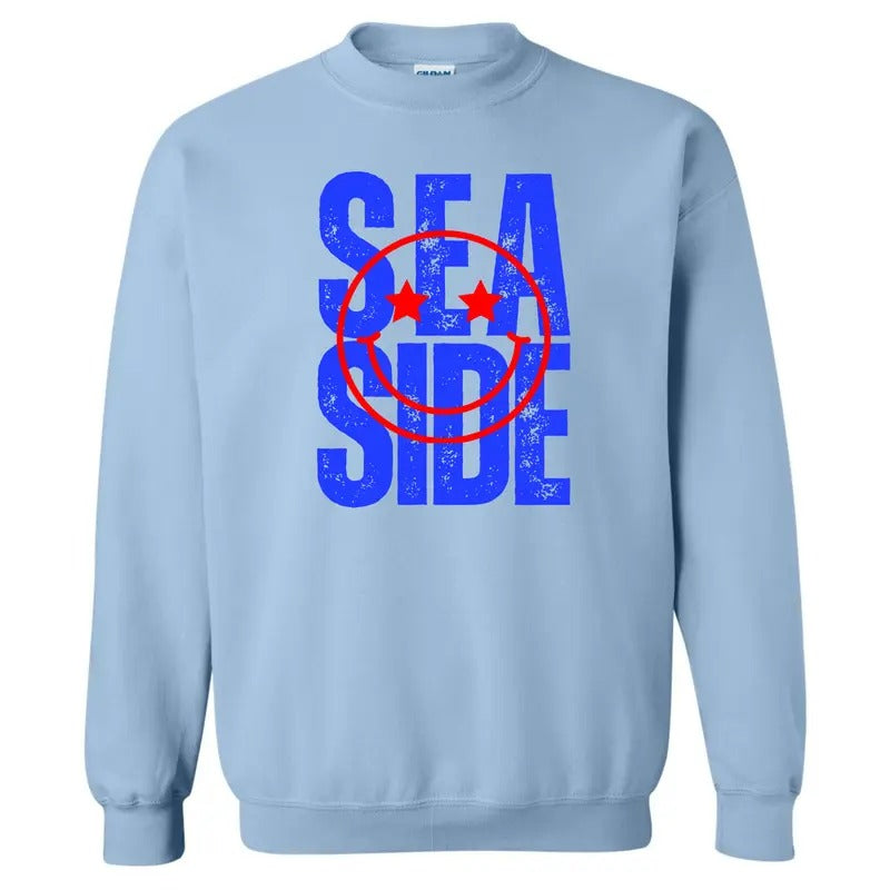 Sea Side Block Letter Sweatshirt 'NLB' T-Shirts, Hoodie | GrindPrints.com