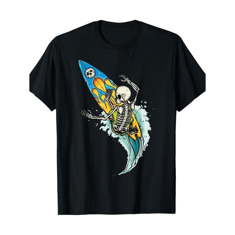 Sea surfboard Skeleton Surf 100% cotton T-shirt Made in USA Hoodie, Sweatshirt | GrindPrints.com