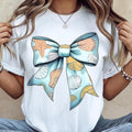 Seashell Coquette Bow Shirt, Summer Retro Beach Bow Tee, Seashell Coquette Beach Shirt, Summer Girly Coquette Bow Gift...