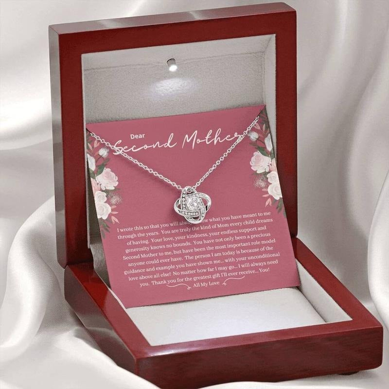 Second Mother Necklace, Second Mom Gifts, Necklace For Stepmother, Bonus Mother Necklace Gift, Necklace With Message...