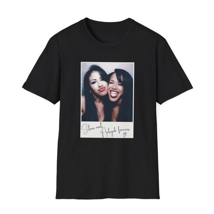 Selena & Aaliyah Unisex Softstyle T-Shirt Hot Music Graphic Shirt Trendy Unisex Tee Hoodie, Sweatshirt | GrindPrints.com