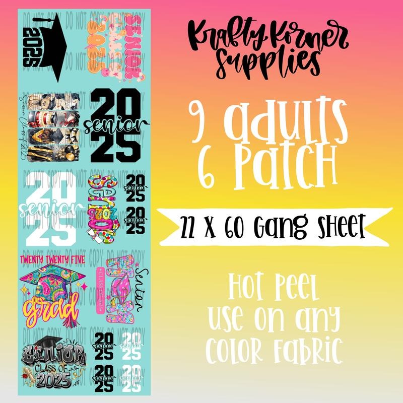 Senior 2025 DTF Transfer Gang Sheet, 22 x 60 T-Shirts, Hoodie, Sweatshirt | GrindPrints.com