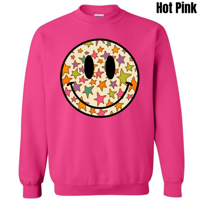 Sepia Stars Happy Face Sweatshirt 'NLB' T-Shirts, Hoodie | GrindPrints.com