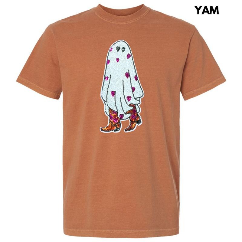 Sequin Cowgirl Ghost Patch Comfort Colors T-Shirt Hoodie, Sweatshirt | GrindPrints.com