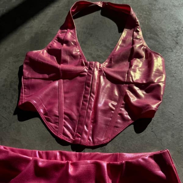 Sexy Pink Iridescent Backless Halter Top T-Shirts, Hoodie, Sweatshirt | GrindPrints.com