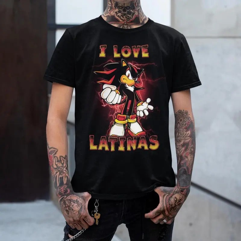Sh4dow Loves Latinas T-Shirt Unique Vintage Meme Tee, Funny Dumb T-Shirt, Meme Shirt, Menswear Womenswear Streetwear,...