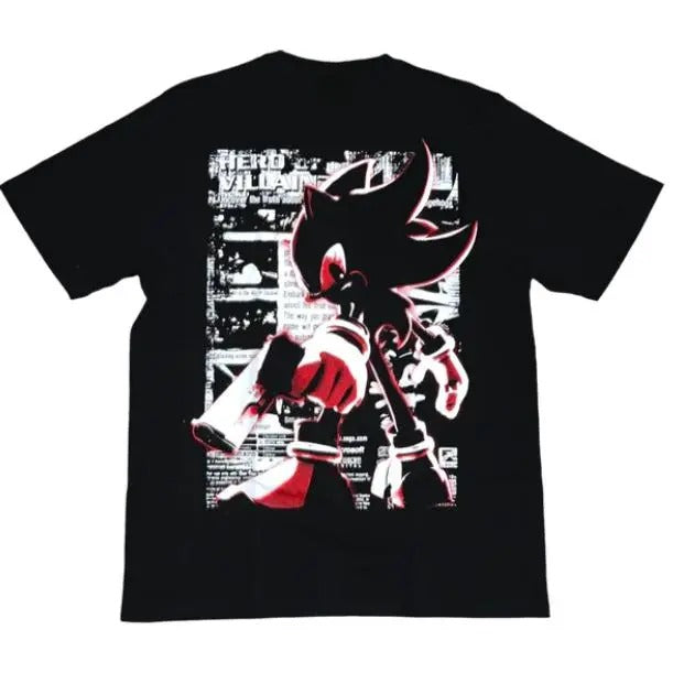 Shadow the Hedgehog Screen T-Shirt, Sonic Adventure Shirt, Unisex Vintage Graphic Tees Gothic Grunge Y2k Emo Scene Amity...