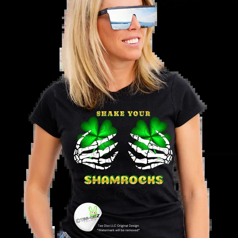 Shake Your Shamrocks - women's St. Patrick's Day T-shirt Comfortable Fit Tee Top Womenswear Cotton Hoodie, Sweatshirt