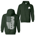 Shamrock American Flag Hoodie, Irish American Flag Hoodie, St. Patrick's Day Gift, Green Hoodies for Men and Women with...