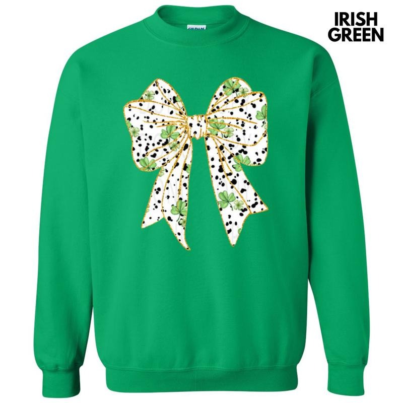 Shamrock Black Dot Bow Sweatshirt T-Shirts, Hoodie | GrindPrints.com