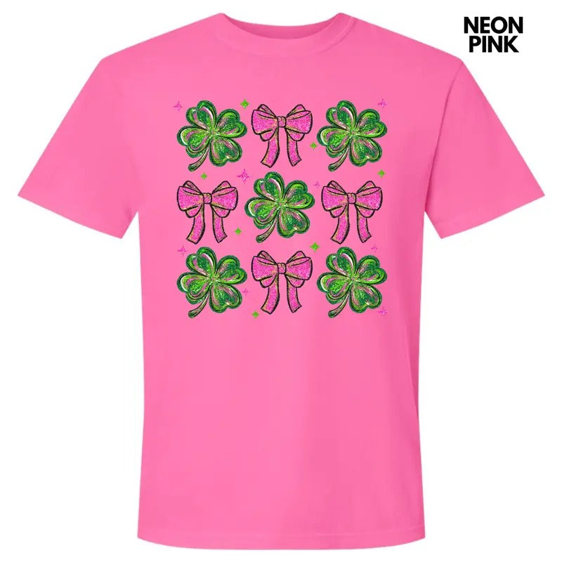 Shamrock Faux Glitter Collage Comfort Colors T-Shirt 'NLB' Hoodie, Sweatshirt | GrindPrints.com
