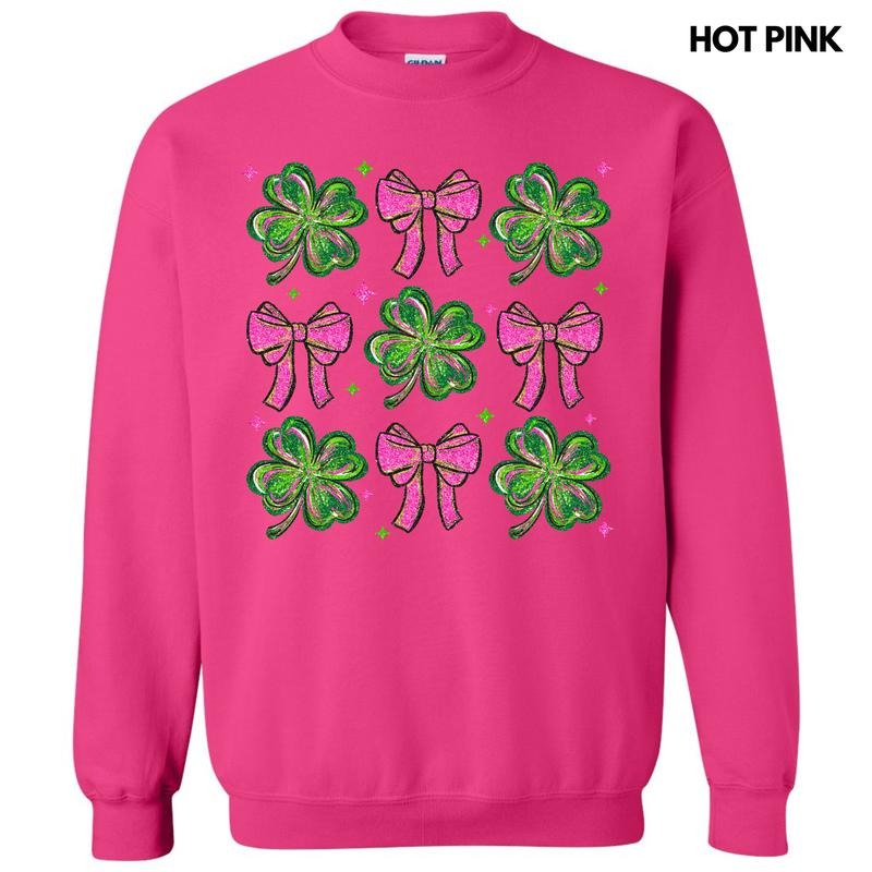 Shamrock Faux Glitter Collage Sweatshirt 'NLB' T-Shirts, Hoodie | GrindPrints.com