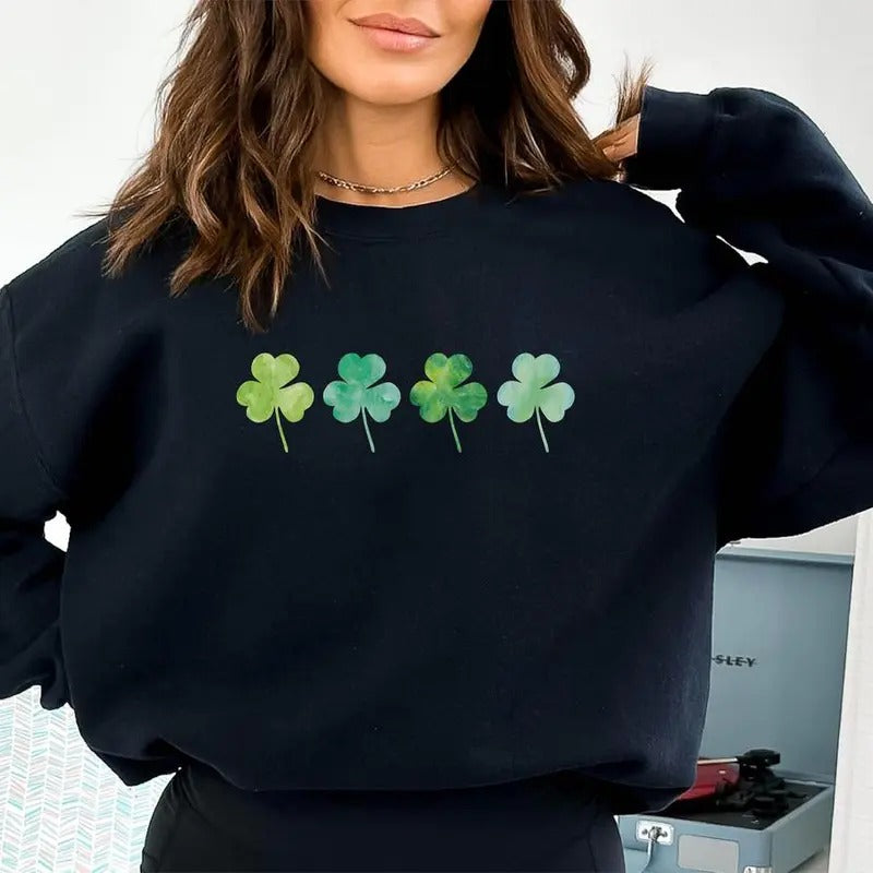 Shamrock Sweatshirt, St. Patrick's Day Sweatshirt, Lucky Clover, Lucky Irish Sweatshirt, St. Patrick Crewnecks, St...