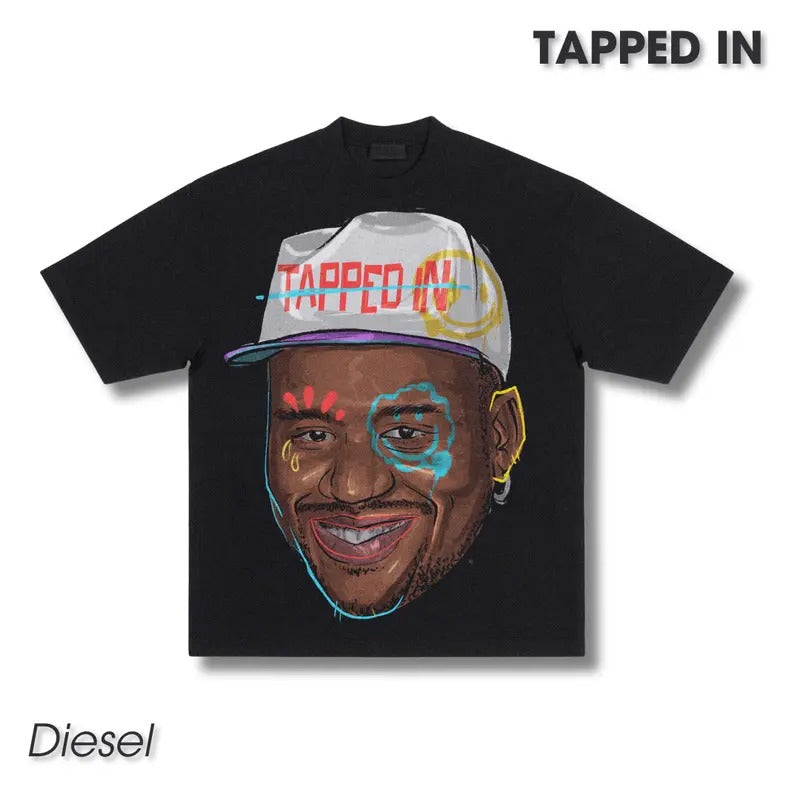 "Shaq Diesel" Big Face Art Graphic Tee - Vintage Bootleg Hoodie, Sweatshirt | GrindPrints.com