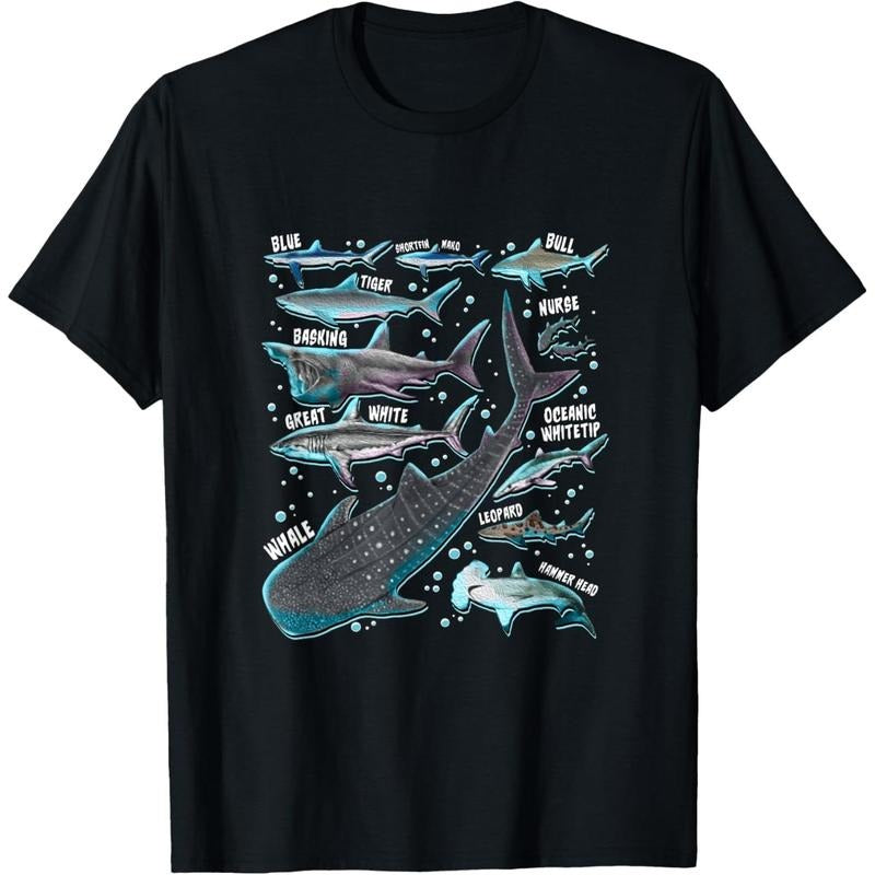 Shark Species Shark Gifts Shark Faces Tee Marine Biology T-Shirt made in usa Hoodie, Sweatshirt | GrindPrints.com