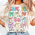 She Is Mom Coquette Bow T-Shirt, Flower Mom T-Shirt, Mom T-Shirt, Mom Life T-Shirt, Mother's Day T-Shirt, Gift for Mom,...