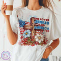 She Loves Jesus And America , 4th Of July , Jesus , Retro American ,Fourth Of July, American FreeDom 1776 , Patriotic...
