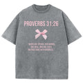 She Speaks With Wisdom Proverbs 31_26 Unisex Washed T-Shirt, Christian Jesus  t shirts, Vintage 90s Graphic Tee Gift...