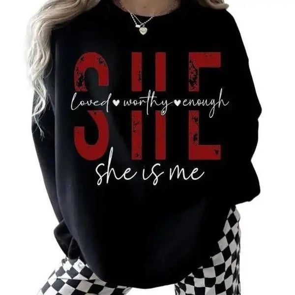 She Is Me Loved Worth Enough Sized T-Shirts, Hoodie, Sweatshirt