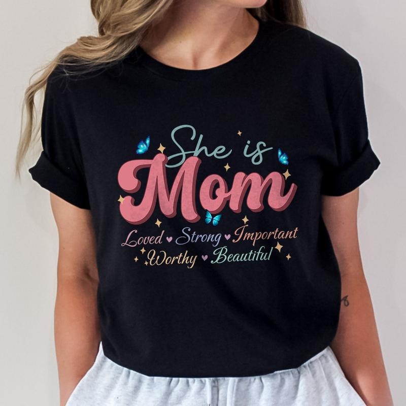 She Is Mom Shirt Inspirational Mom Retro Mama Mom T-Shirts, Hoodie, Sweatshirt