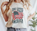 She loves Jesus and America Too Shirt, Christian Shirt, 4th of July Shirt Hoodie, Sweatshirt | GrindPrints.com